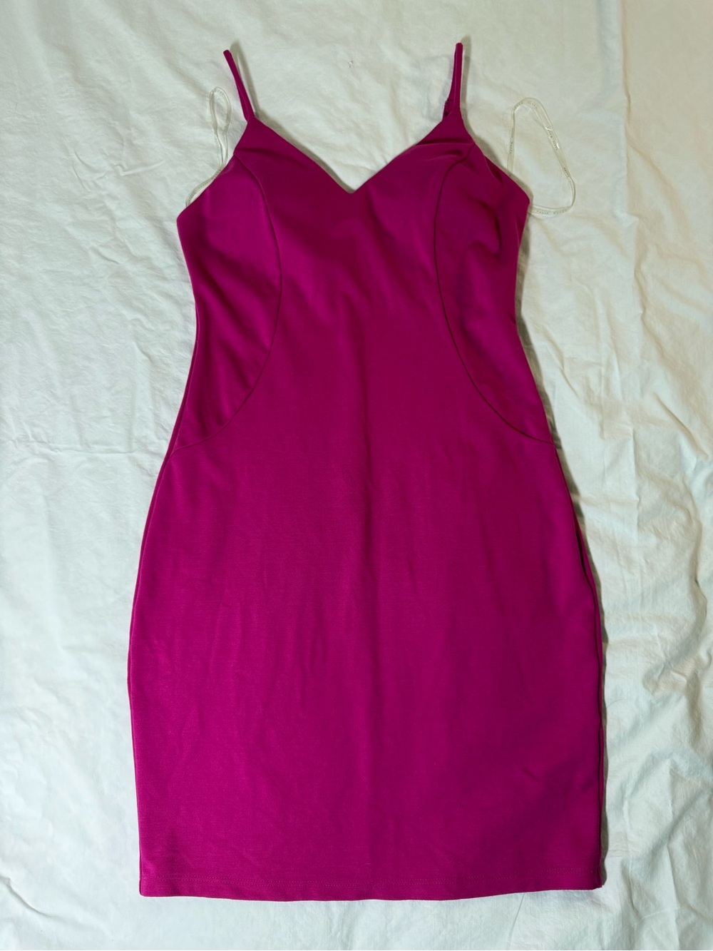 Haute Monde Magenta Spaghetti-Strap Mini Dress
